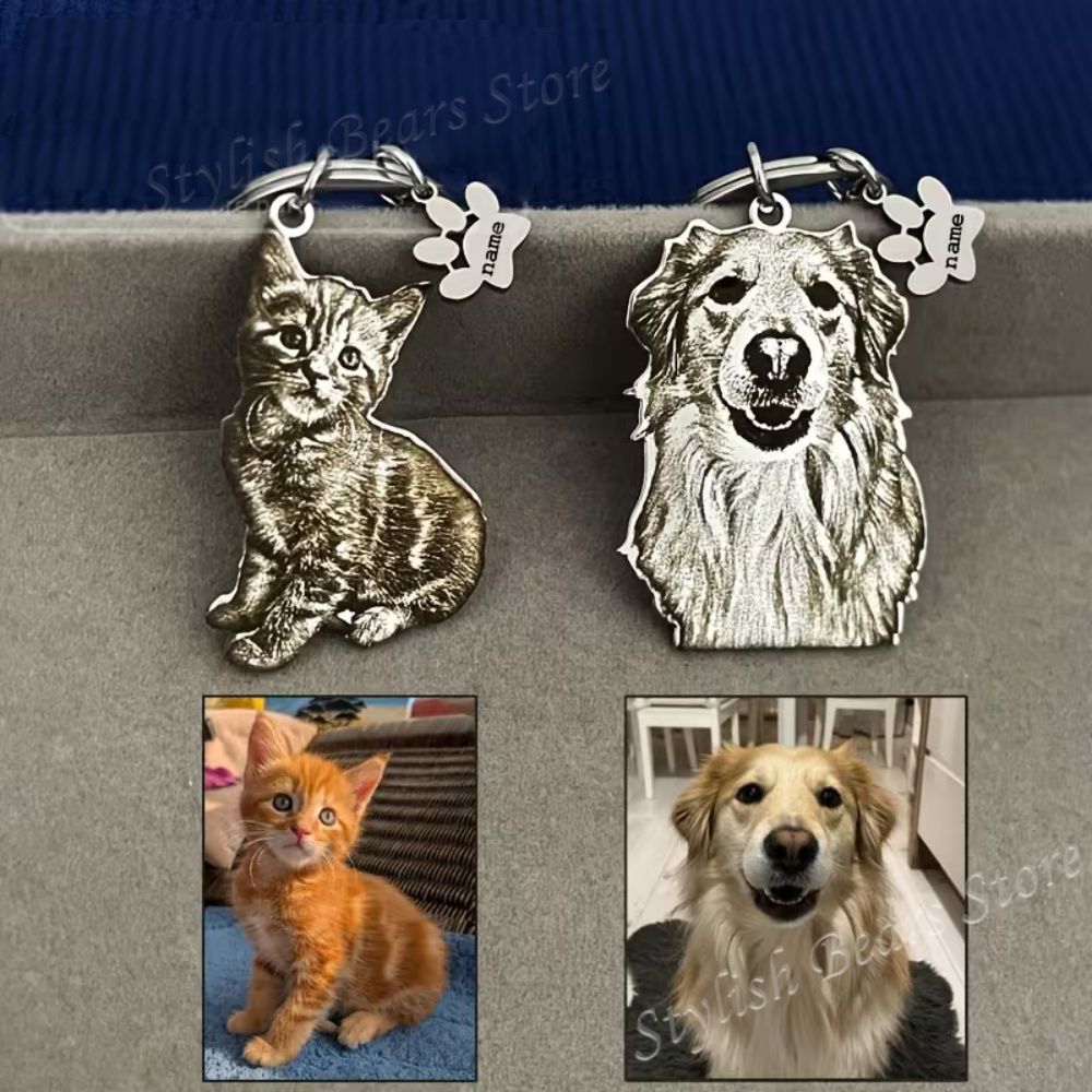 Health Wellness Gifts - พวงกุญแจรูปภาพสัตว์เลี้ยงแบบกำหนดเอง พวงกุญแจรูปคน/สัตว์เลี้ยง พร้อมชื่อสัตว์เลี้ยง ของขวัญที่ระลึกสำหรับคนรักสัตว์เลี้ยง ของขวัญคริสต์มาส