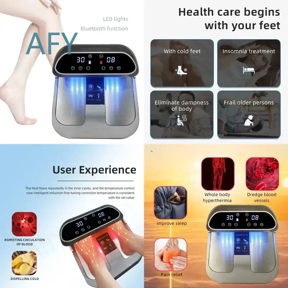 Health Wellness Home Care - เครื่องแช่เท้าเทราเฮิร์ตซ์แบบพกพาสำหรับใช้ในบ้านเพื่อสุขภาพ บำบัดด้วยพลังงานเทรา สำหรับการบำบัดเพื่อสุขภาพ ผ่อนคลาย ขจัดสารพิษ ด้วยการแช่เท้า