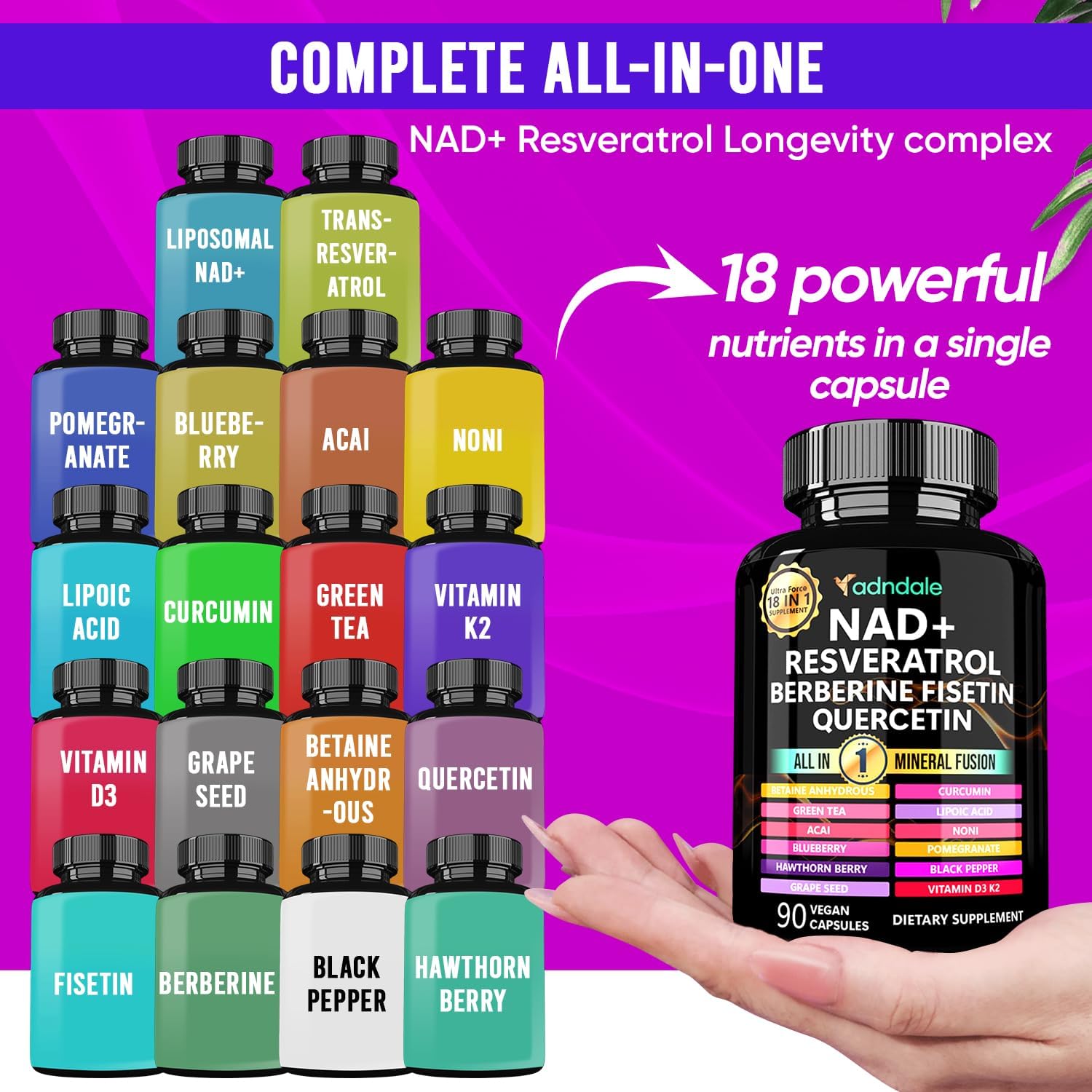 อาหารเสริมน.เอ็นเอดี 90 ชิ้น - - Longevity Health & Wellness Hotel บทวิจารณ์และราคา