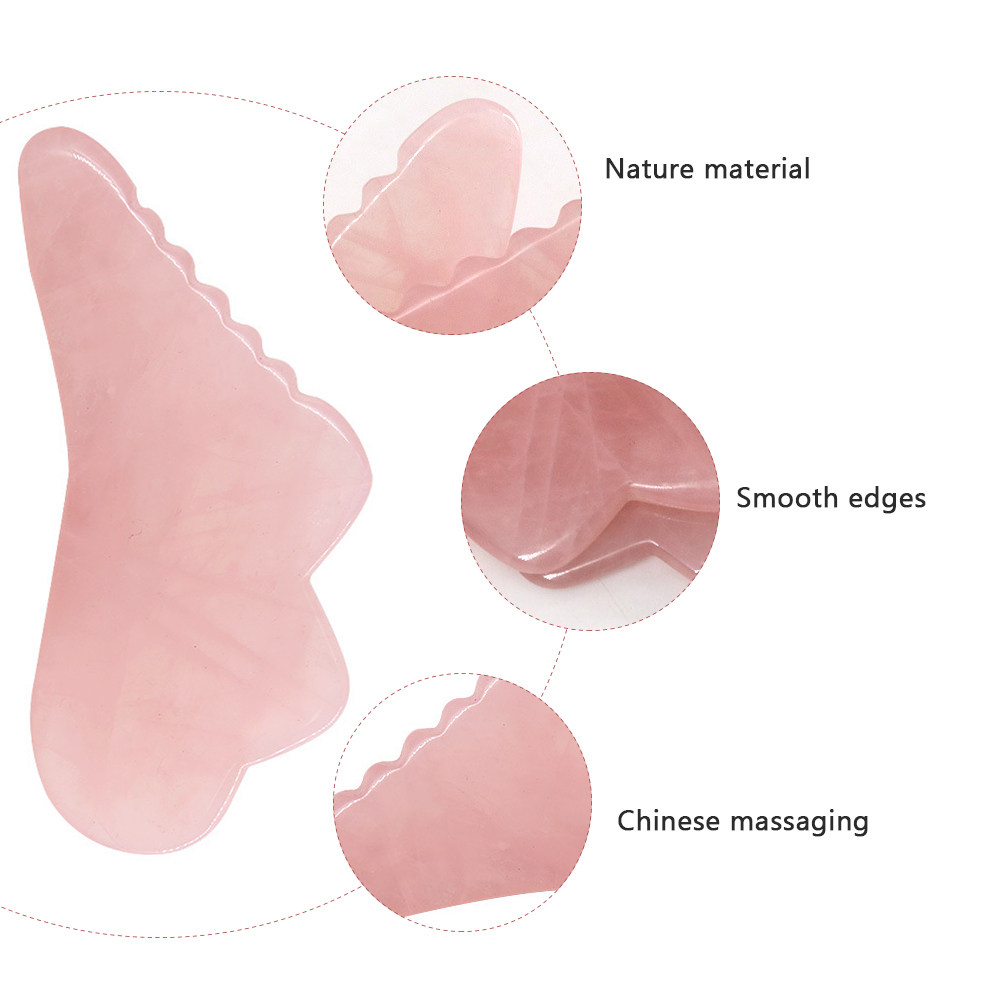 แผ่นขูดหน้าหยกสีชมพู 1 ชิ้น อุ - Jade Gua Sha Tool บทวิจารณ์และราคา