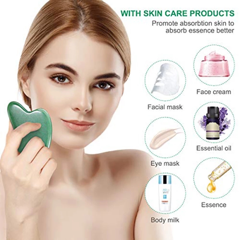 10ชิ้นหยกธรรมชาติกัวซาชุดโรสคว - Jade Gua Sha Tool บทวิจารณ์และราคา