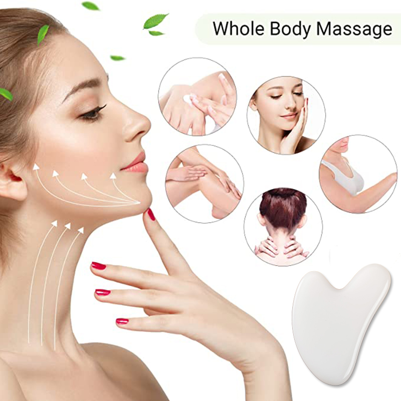 กระดานหยกขาวธรรมชาติแผ่นหินหยก - Jade Gua Sha Tool บทวิจารณ์และราคา