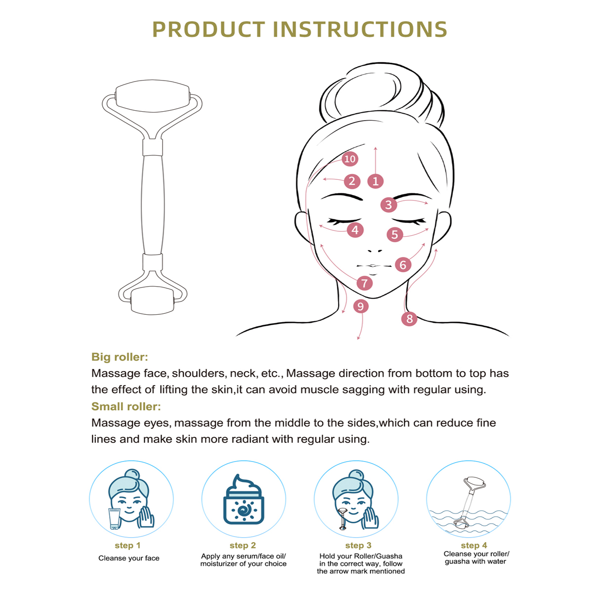 หยกธรรมชาติ Roller เครื่องนวดห - Jade Gua Sha Tool บทวิจารณ์และราคา